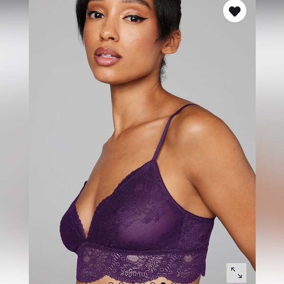 Savage X Fenty Purple Galaxy Haute Lace Triangle Bralette Thong & Brazilian Set - Picture 7 of 17